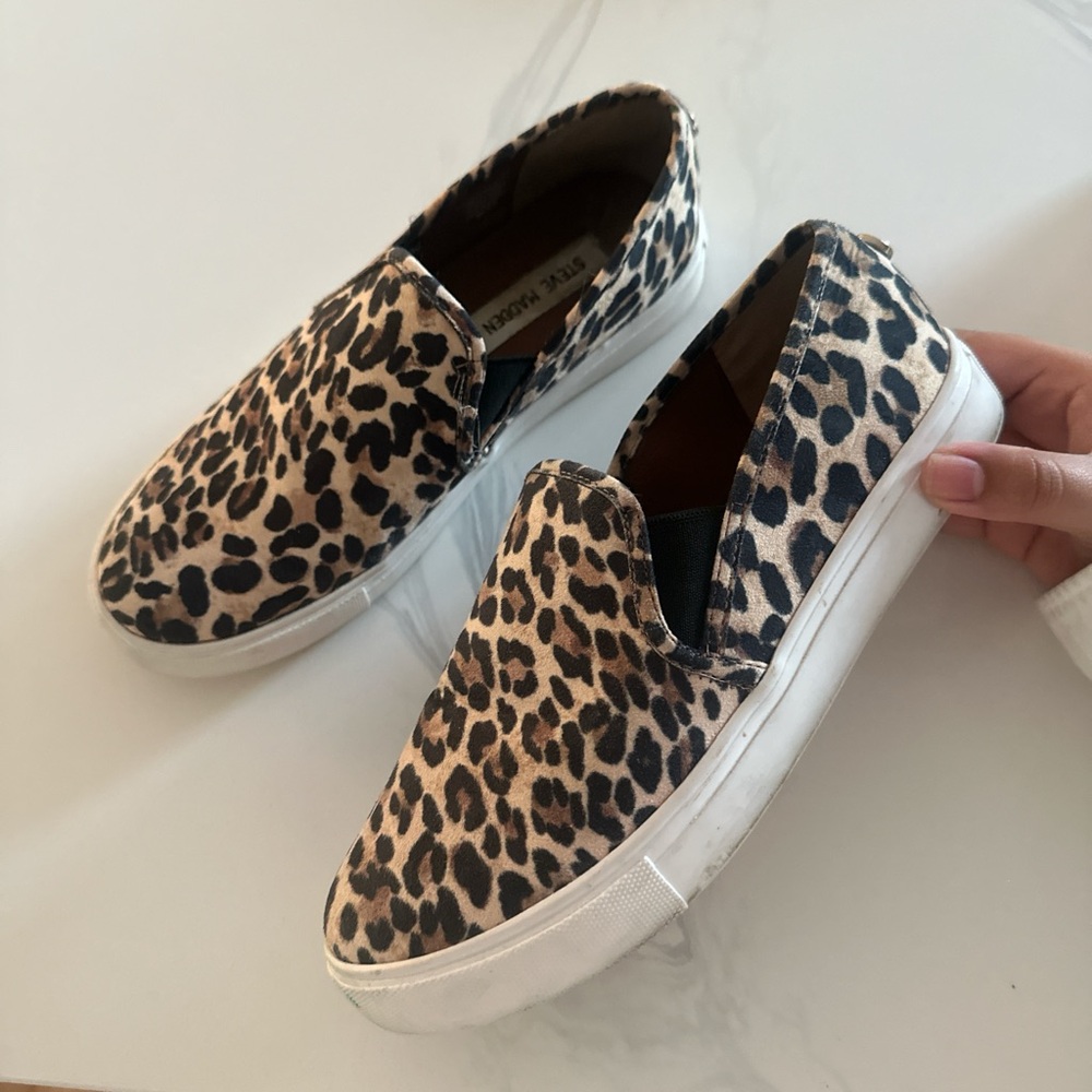 Steve Madden Leopard Print Slip-On Sneakers